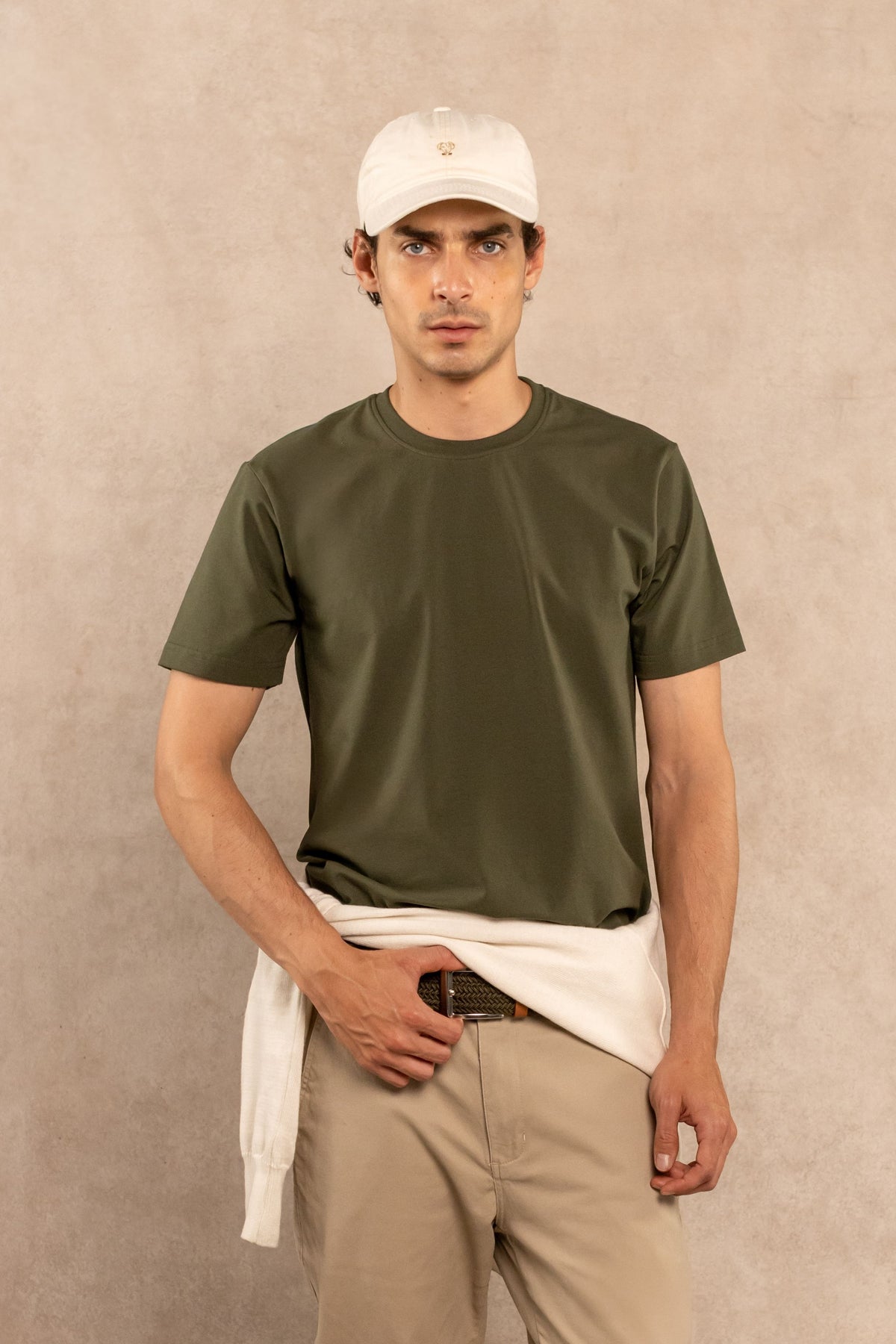 Camiseta Antimanchas Verde Militar - Talla Regular