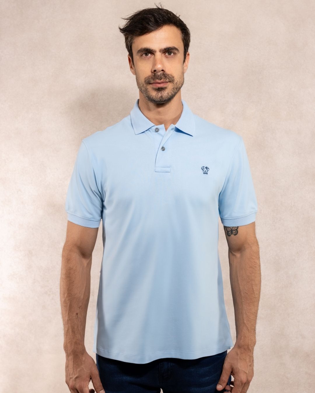 Polo Antimanchas Azul Celeste - Talla Regular