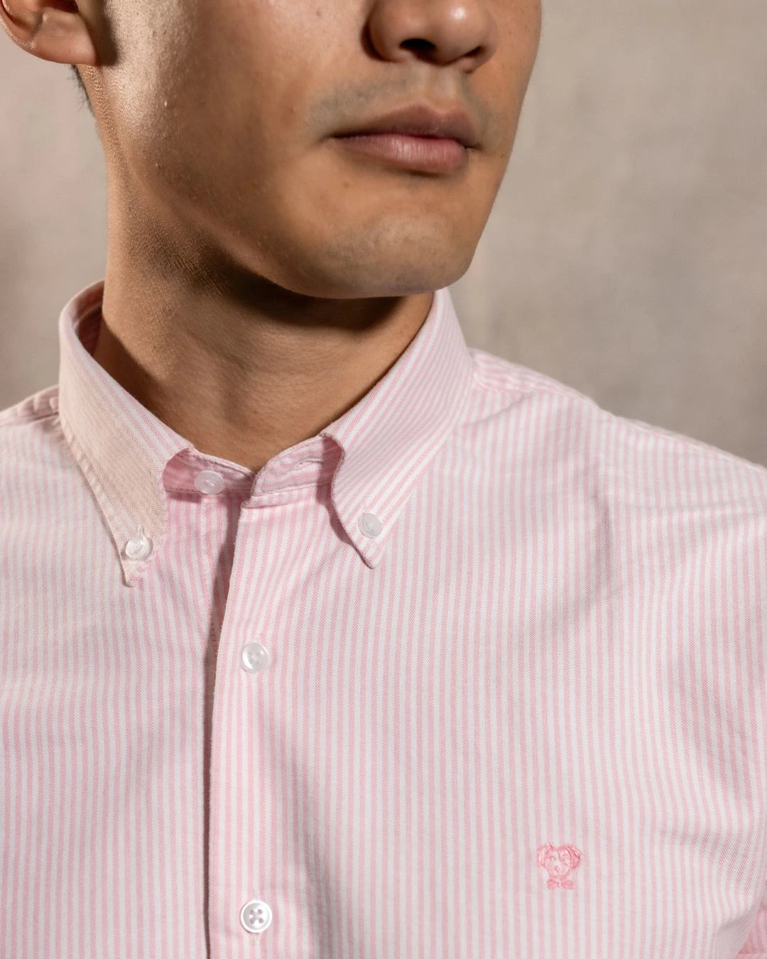 Camisa Antimanchas Oxford Rayas Light Pink Columbia