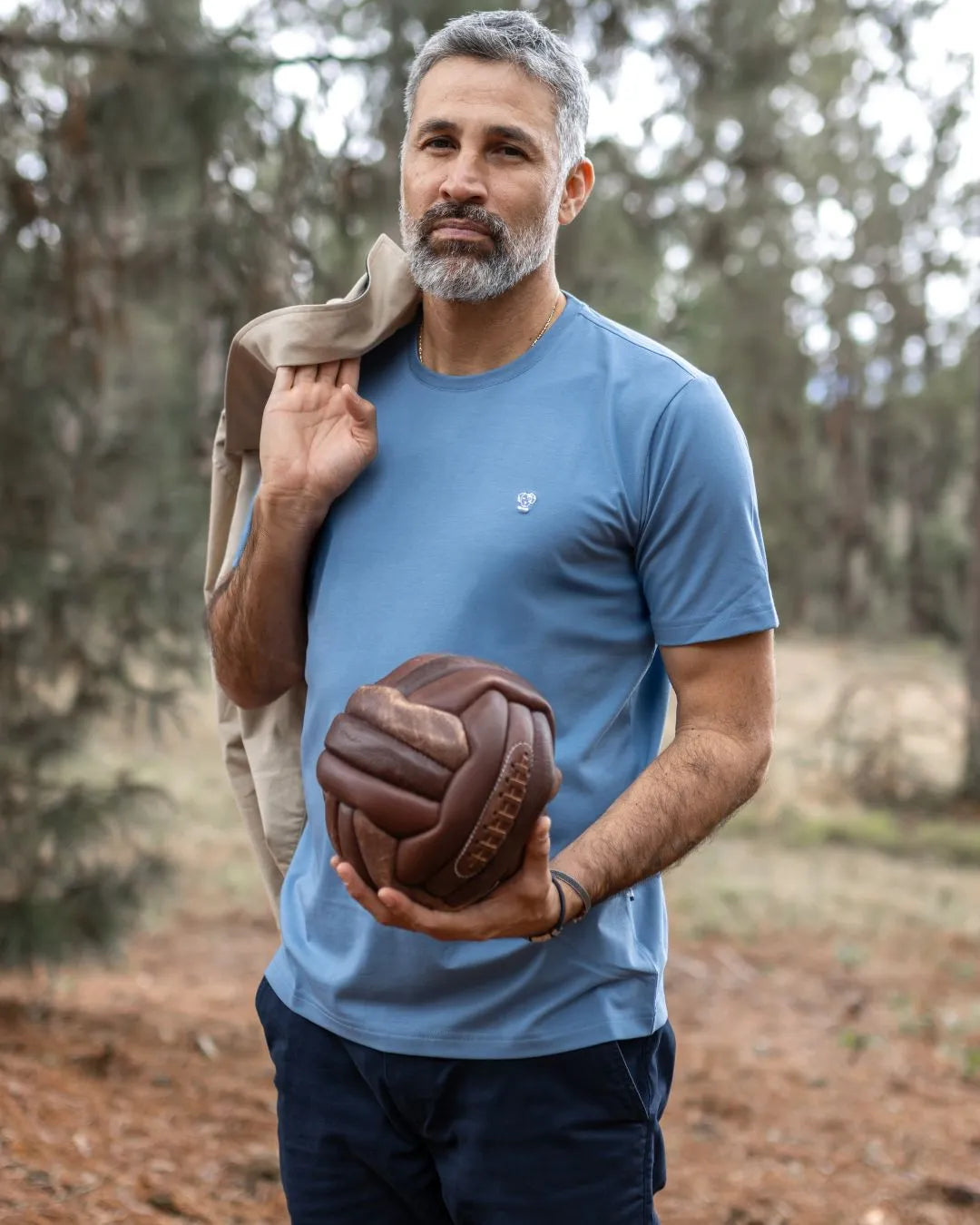 Camiseta Antimanchas Azul Chino - Talla Regular