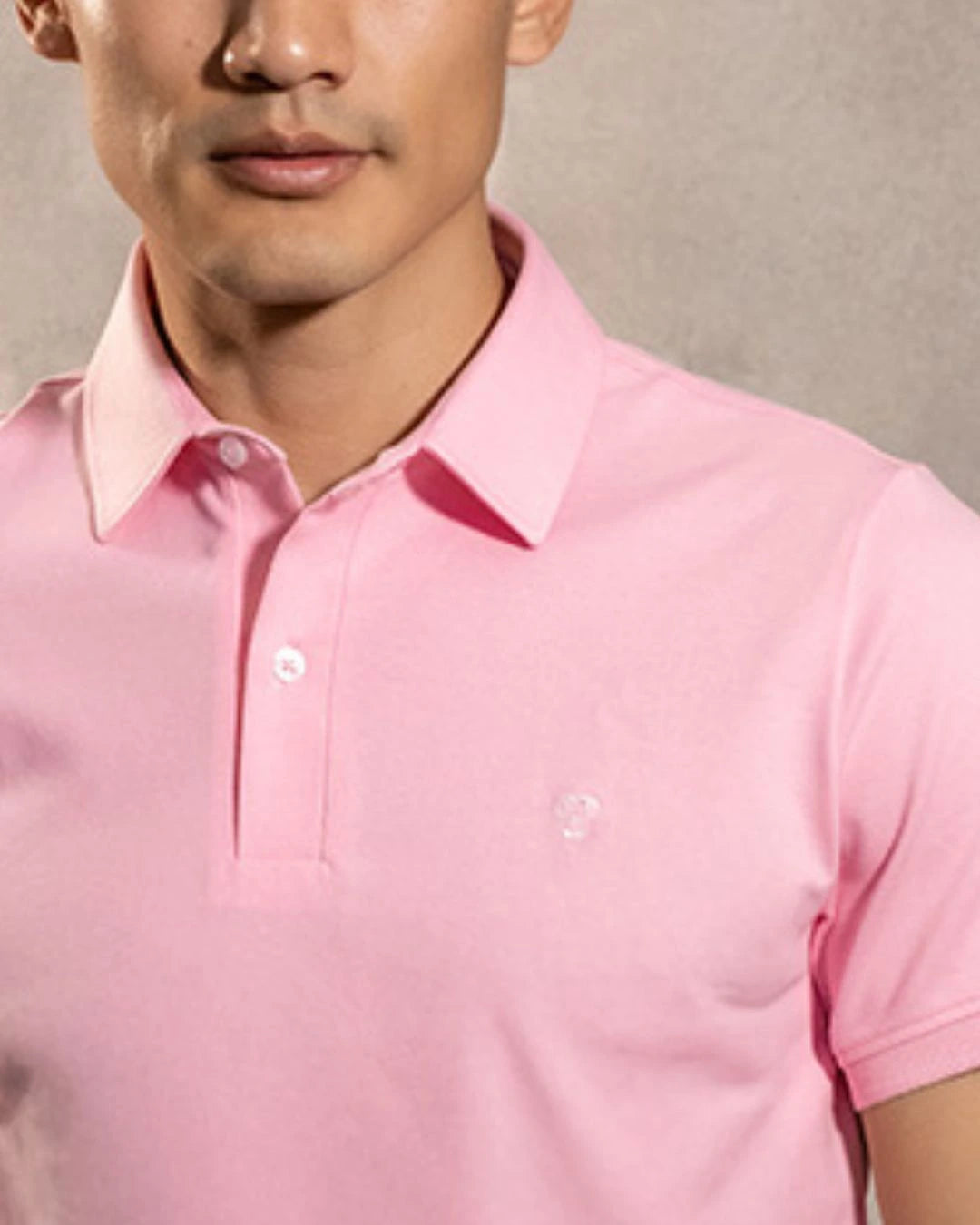 Polo Antimanchas Cuello Camisero Rosado