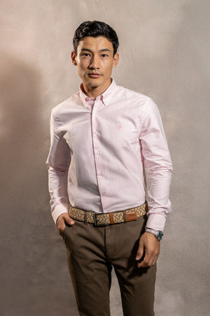 Camisa Antimanchas Oxford Rayas Light Pink Columbia para Hombre