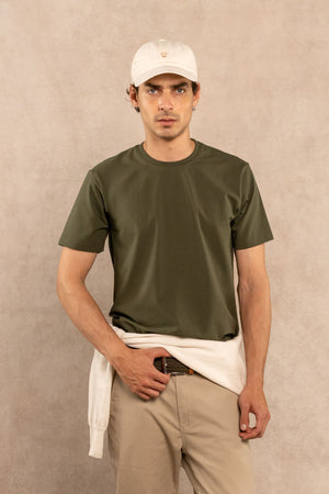 Camiseta Antimanchas Verde Militar - Talla Regular