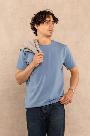 Camiseta Antimanchas Azul Chino - Talla Regular