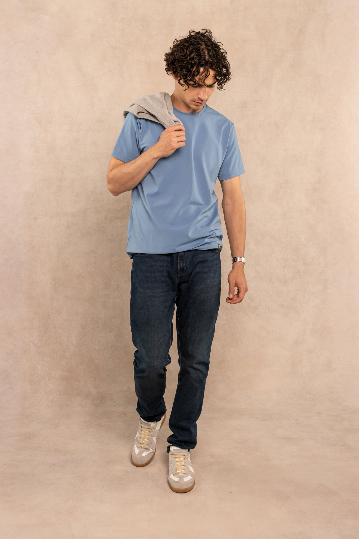 Camiseta Antimanchas Azul Chino - Talla Regular