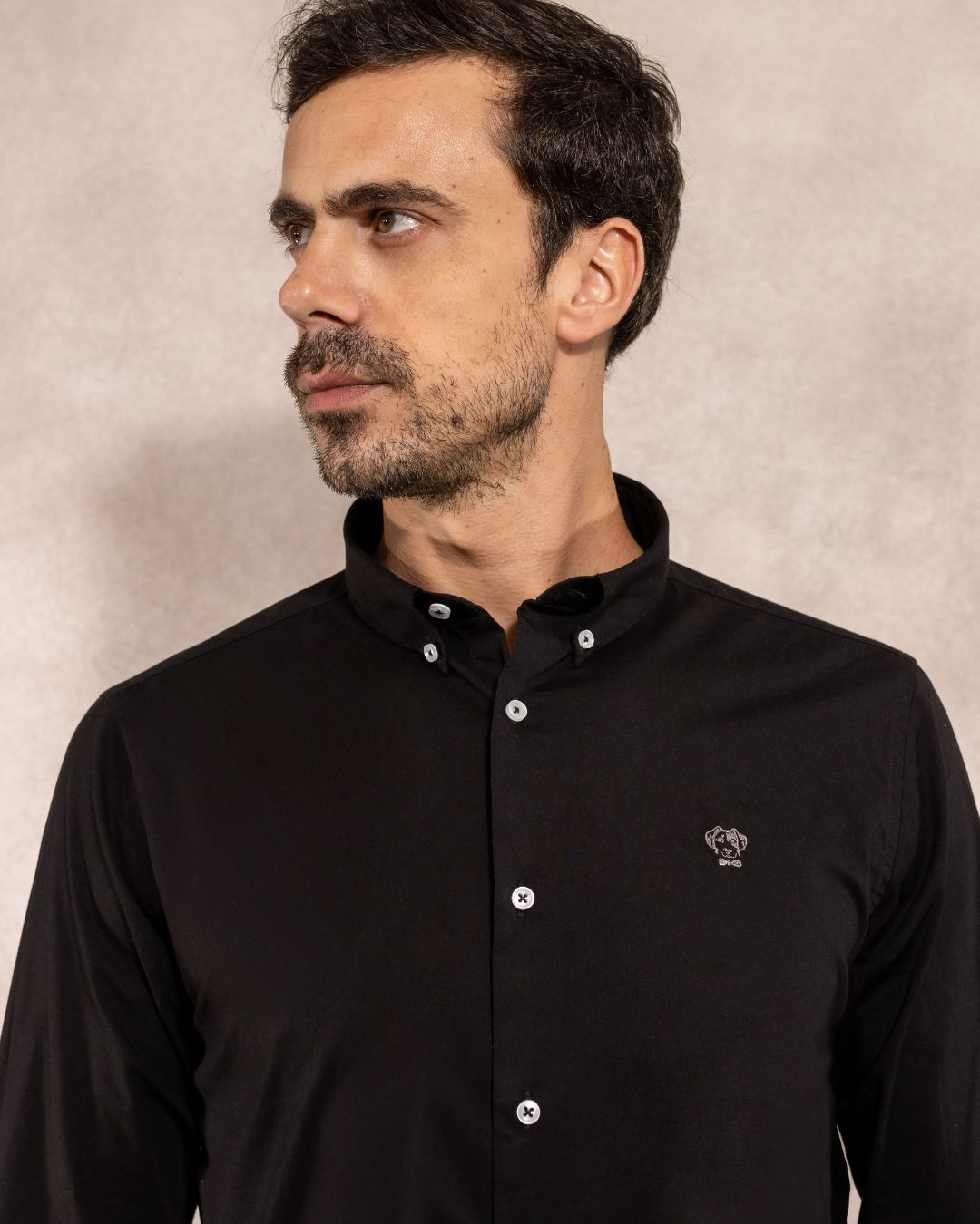 Camisa Antimanchas Popelina Negra - Talla Regular