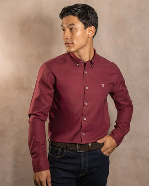 Camisa Antimanchas Oxford Vino