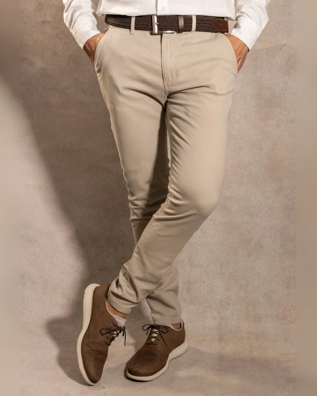 Pantalón Elástico Taupé - Talla Regular